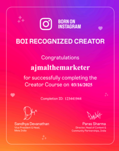 Born on Instagram certification