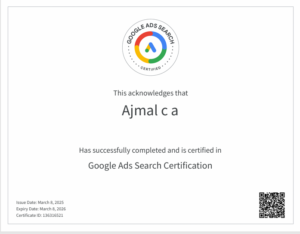 Google ads search certification