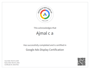 Certification in google ads display